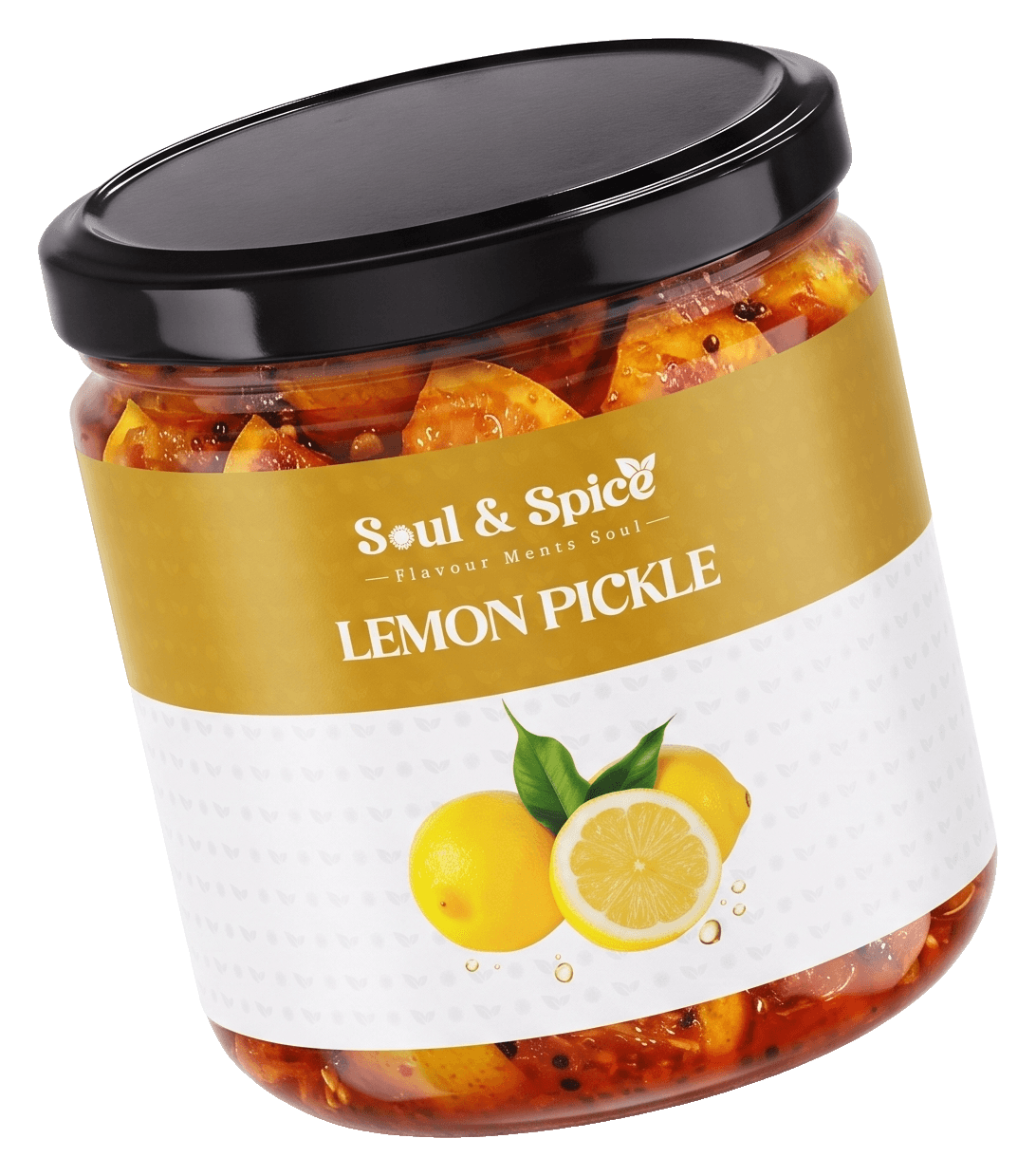 Zesty Lemon Pickle jar, angled view